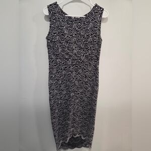 Blu Sage Black Lace Sequin Sheath Dress Size 8 Cocktail Party